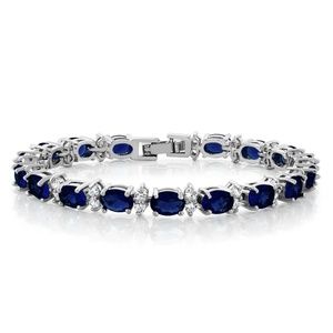 20.00 CT ROUND BLUE COLOR CZ BRACELET